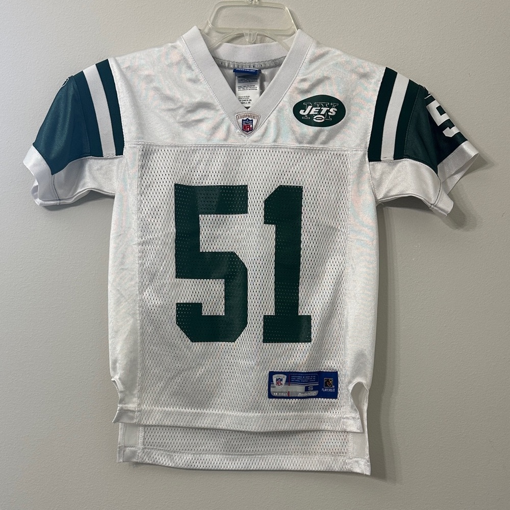 Reebok VTG White and Green Kids Football Jersey #51